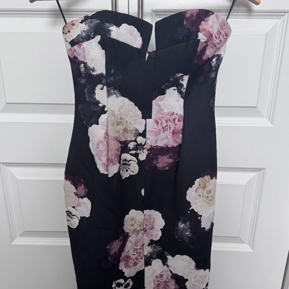 Keepsake Divide Dress - Black with Pink & White Florals